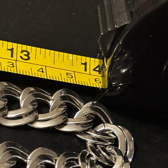 Silver Tone Double Link Monet Curb Chain Necklace - Picture 6 of 8